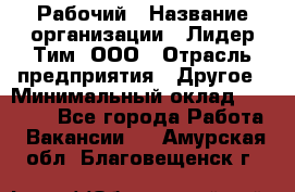 Рабочий › Название организации ­ Лидер Тим, ООО › Отрасль предприятия ­ Другое › Минимальный оклад ­ 14 000 - Все города Работа » Вакансии   . Амурская обл.,Благовещенск г.